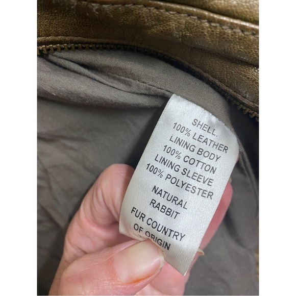 Michael Kors leather jacket with rabbot collar medium - Picture 9 of 9